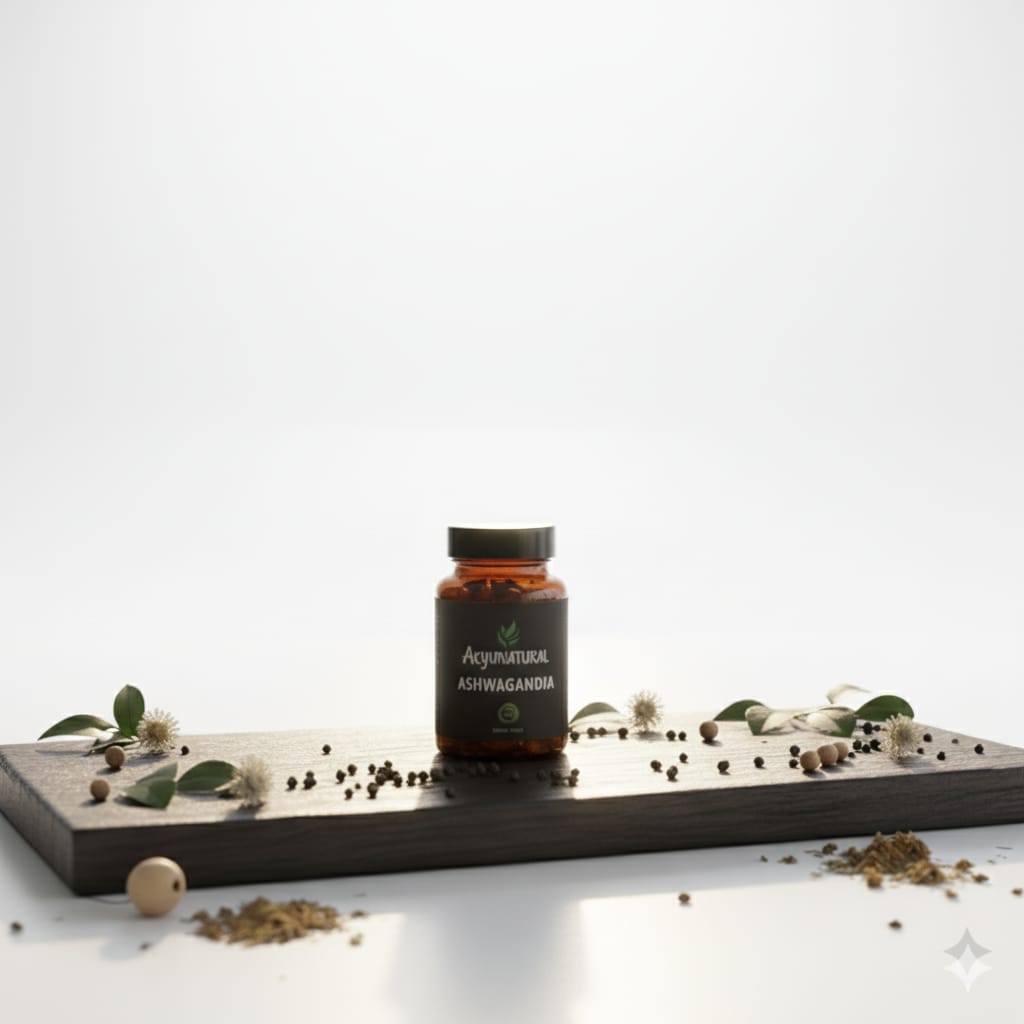 AkyuNatural 4-in-1 Wellness Pack – Ashwagandha, Omega 3, Shilajit, Men Night Tablet